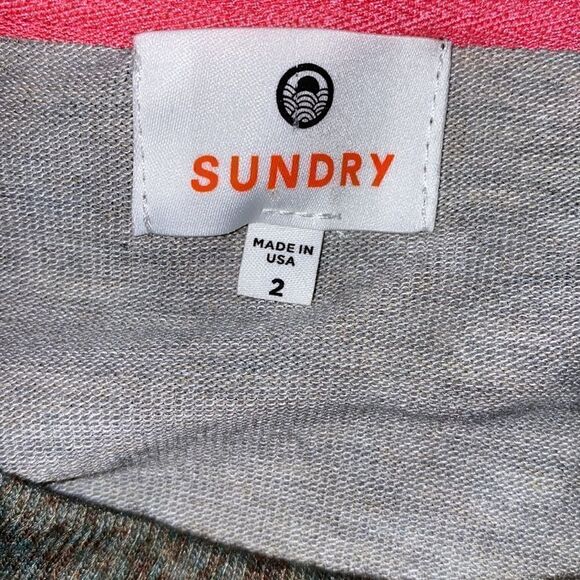 SUNDRY Synthetic Snakeskin Cozy Sweatshirt in Army Oatmeal-M - Picture 6 of 8